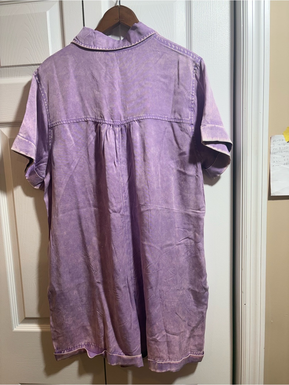 Zenana Outfitters Purple Short Sleeve Button-Front Romper - Picture 6 of 6